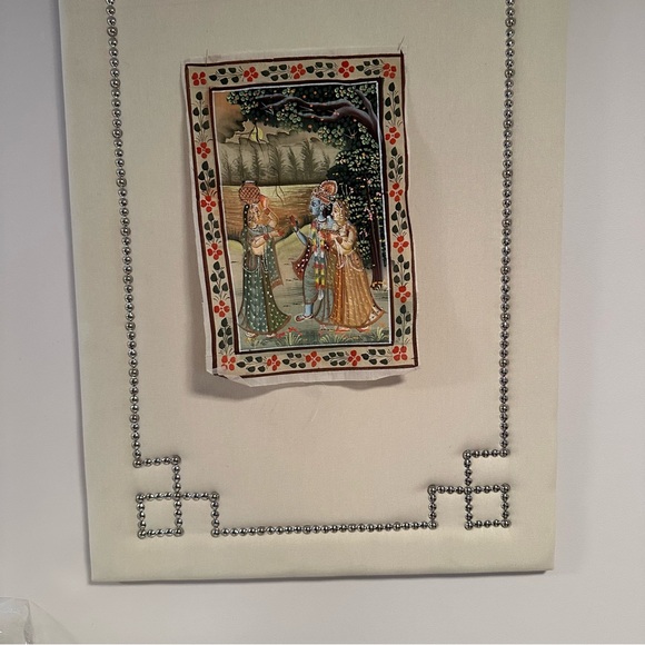 Silk Painting Mughal Style Hand Painting on Silk - Picture 7 of 10